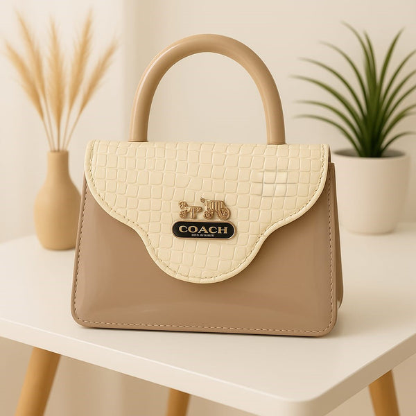 Coach Style Elegant Handbag – Premium PU Leather, Multiple Colors, Top Handle & Shoulder Strap