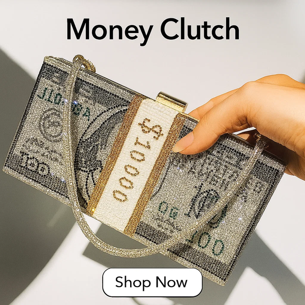 Money Clutch Bag – Luxury Crystal Dollar Purse
